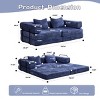 Convertible Modern Loveseat Sofa with Steel Frame and Memory Foam, Fits Small Spaces, for Living Room -3irtyhousy - 4 of 4