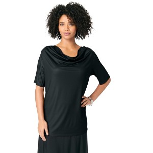 Roaman's Cowl Neck Knit Top - 1 of 2