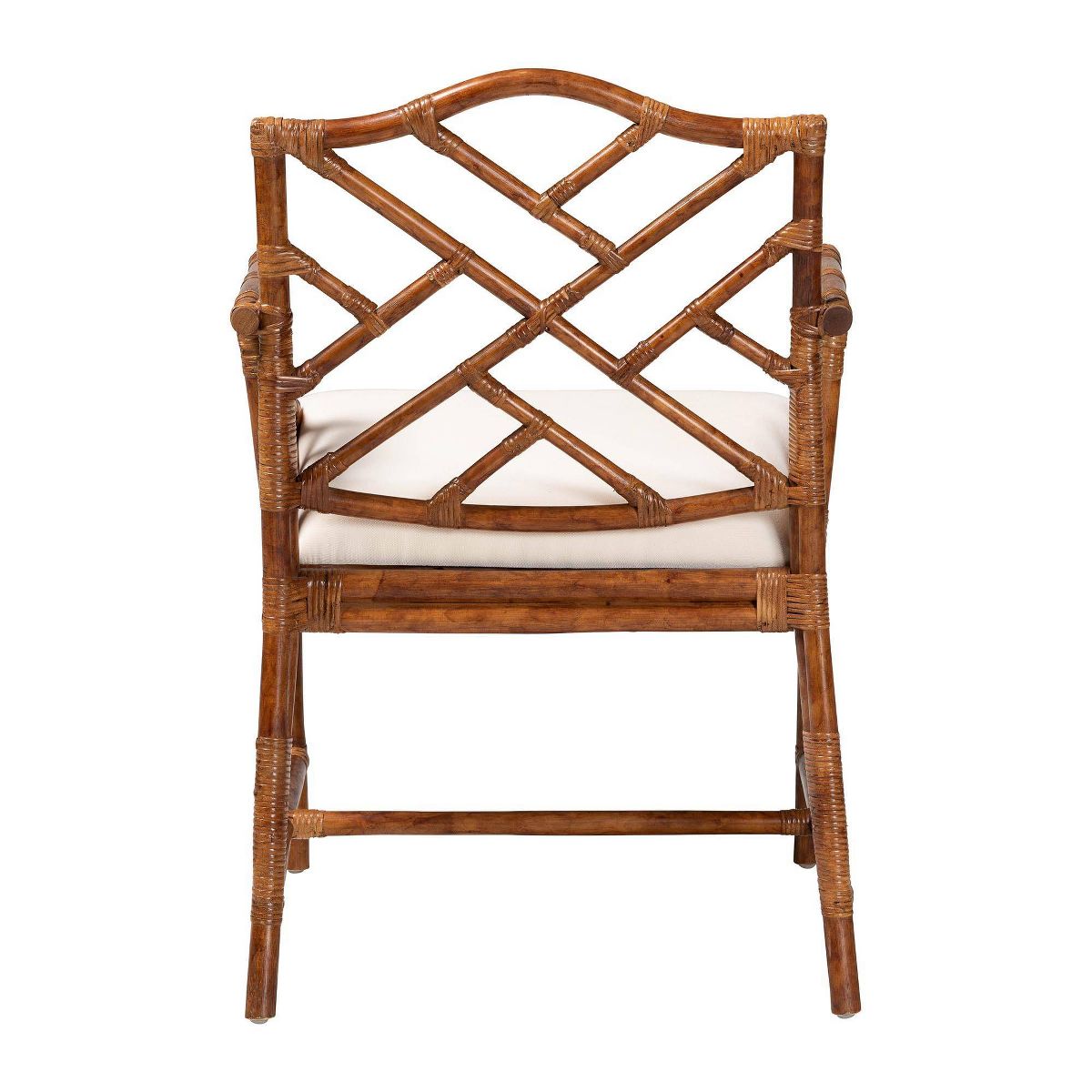 bali & pari Aella Marbled Tortoise Natural Rattan Dining Chair Marbled Tortoise Brown/White - thumbnail 4