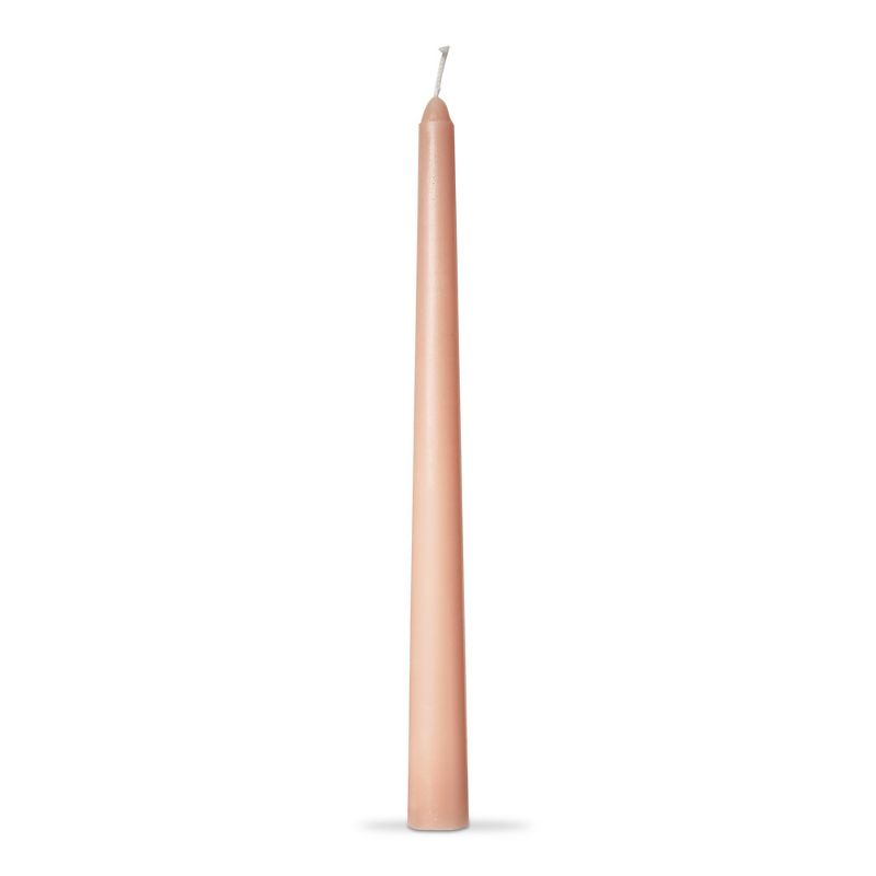 tag Color Studio 12" Traditional Taper Unscented Smokeless Paraffin Wax Candle Blush, Set of 4, Burn Time 8 hrs., 2 of 4