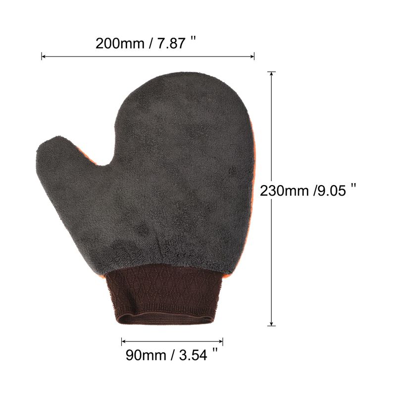 Unique Bargains Microfiber Wash Gloves Chenille Sponge Mitten Dry Duster with Thumb for House Cleaning, 2 of 7