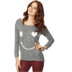 Aeropostale Womens Loose Heart Smile Knit Sweater - 1 of 1