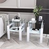 Syemin Glass End Tables, 2PCS Double Tier Large Side Table with Tempered Glass Top for Living Room Decoration, Clear, 17.72"*17.72"*20.5" - 4 of 4