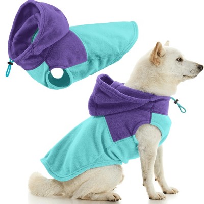 Gooby Fleece Vest Hoodie Two Tone Turquoise, Small