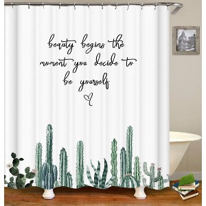 Novelty Cactus Shower Curtains for Bathroom Waterproof Fabric Bath Curtain Durable Soft Stylish Bathroom Decor 72x72 Inch - 1 of 1