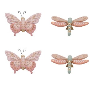 Floral Etched Butterfly and Dragonly Shelf Sitter (Set of 4) - 1 of 4