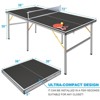 SEVOBAL Table Tennis Accessories 6ft Foldable Ping Pong Table with Net Paddles and Balls for Indoor and Outdoor Games, Black, 39"*39"*3.94" - 4 of 4