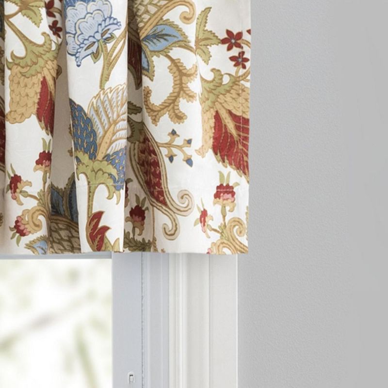 Lined Jacquard Rod Pocket Window Valance 80" x 15" Multicolor by Ellis Curtain, 3 of 5