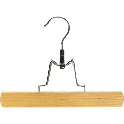 Whitmor Natural Wood Slack Hangers with Chrome Hooks, Set of 5