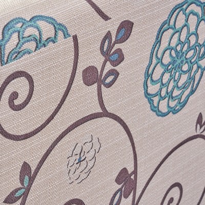 Birch Wood Blue Floral Leather Petite Recliner