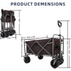 RISOKEYS Heavy Duty Collapsible Folding Wagon Cart with All-Terrain Wheels & Foot Brake,200Lbs Capacity Garden Utility Wagon for Beach,Camping - 3 of 4