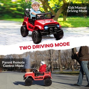 12V Ride On Truck Car,Kids Electric Vehicle with Parent Remote Control,Ride On Toy Truck with Spring Suspension, 3 Speeds,Lights,Music for Kids 3-8 - 1 of 4