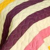 Slickblue 3 PC Handmade Full/Queen Quilt Set, Reversible Vermicelli Quilted, Horizontal Stripes, 37 Color Options - 3 of 4