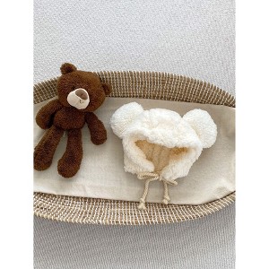 MyKids-USA Winter Infant Baby Boys And Girls Solid Fluffy Thermal BOMBER Hats - 1 of 4
