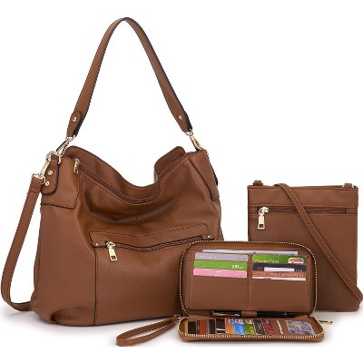 Paaaawaters Large Crossbody Bags Ladies Shoulder Handbags Purse and Wallet Set for Women Totes Hobo Purses