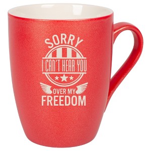 100 North United States of America 10 Ounce Crimson Red Metallic Finish, Comfortably Fits Your Hands, New Bone China Coffee Tea Cup Mug, Sorry I Can't - 1 of 1