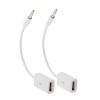 Unique Bargains 3.5mm Connector AUX Audio to USB 2.0 Cable Adapter Cord Car MP3 White 2 Pcs - 3 of 4