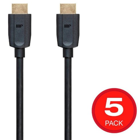 Monoprice 8K Certified Braided Ultra High Speed HDMI Cable - HDMI 2.1,  8K@60Hz, 48Gbps, CL2 In-Wall Rated, 26AWG, 15ft, Black 