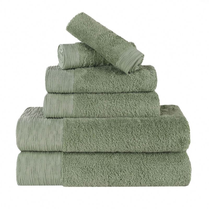 Rayon From Bamboo Cotton Blend Hypoallergenic Solid 6 Piece Bathroom Towel Set by Blue Nile Mills, 1 of 9