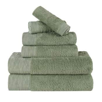 Rayon From Bamboo Cotton Blend Hypoallergenic Solid 6 Piece Bathroom Towel Set by Blue Nile Mills