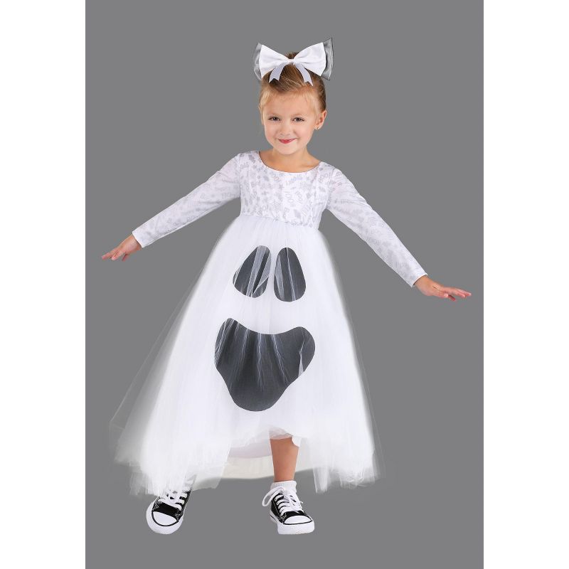 HalloweenCostumes.com Girl's Toddler Ghost Tutu Costume, 3 of 4