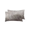 HomeRoots Set of Two 12" X 20" Gray Cowhide Throw Pillow - 4 of 4