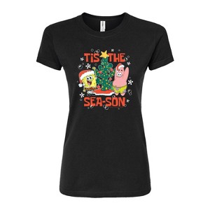 Women's - SpongeBob SquarePants - Tis The Season Fitted Graphic T-Shirt - 1 of 4