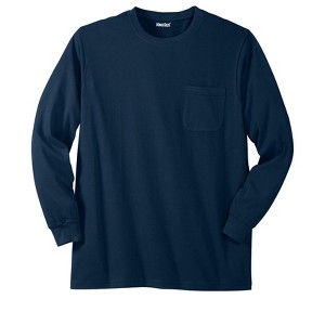 KingSize Men's Big & Tall Shrink-Less Lightweight Long-Sleeve Crewneck Pocket T-Shirt - 1 of 4