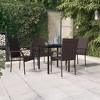 vidaXL Patio Dining Set Outdoor Dining Set Table and Chair Set for Garden - Brown and Black 31.5" Table Length 4 Items - 2 of 4