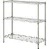 Lorell Light-Duty Wire Shelving - 3 Tier(s) - 36" x 36"  x 14"Floor - Sturdy - Epoxy - Silver - Plastic, Metal, Steel - 1 Each - 2 of 2