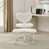 Ridstar Cross-Style Office Chair with Casters, Lumbar Support & Adjustable Seat-Ivory - 2 of 4