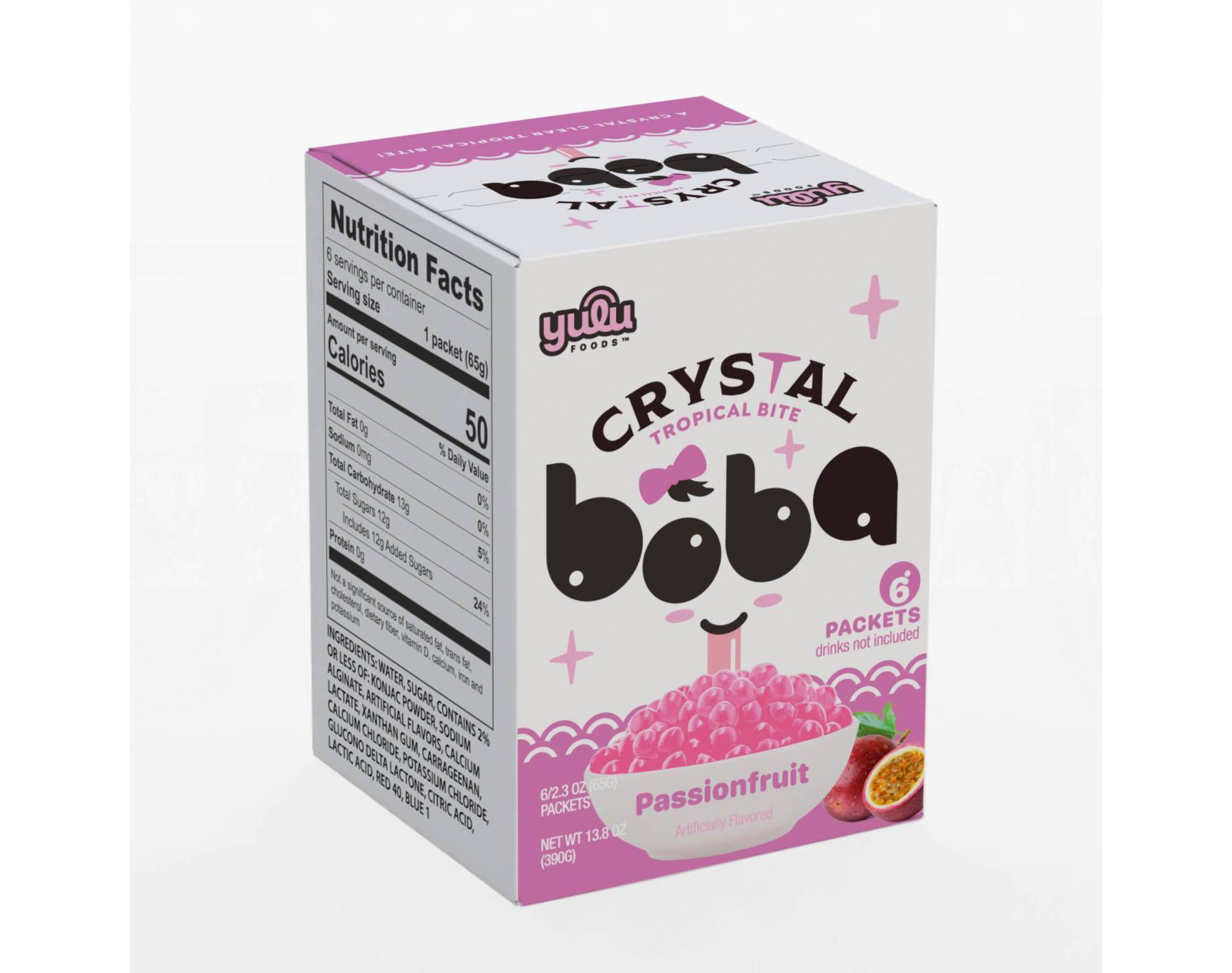 YULU Passionfruit Crystal Boba Pearls - 13.8oz/6ct