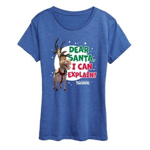 Women's - Shrek - Dear Santa I Can Explain Short Sleeve Graphic T-Shirt - 1 of 4