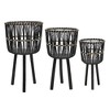 3 PCS Bamboo Plant Stand, Wooden Flower Pot Holder, Plant Display Rack, Standing Planter Flower Basket for Garden Patio Entryway or Living Room - 2 of 4