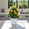 Unique Bargains Artificial Plants Lily Flower Bonsai Arrangement Plastic 3.74"x3.74"x10.63" 1 Pc - 2 of 4