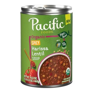 Pacific Foods Organic Spicy Harissa Lentil Soup Plant Based - 16.3oz - 1 of 4