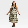 Women's Tiered Midi A-Line Skirt - A New Day™ Black/Cream Seashell - 3 of 3