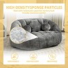SEVOBAL Sofas Lazy Bean Bag Sofa High Back Lounge Chair with Foam Filling Armrests for Living Room Bedroom, Gray, 63.78"*43.7"*26.77" - 4 of 4
