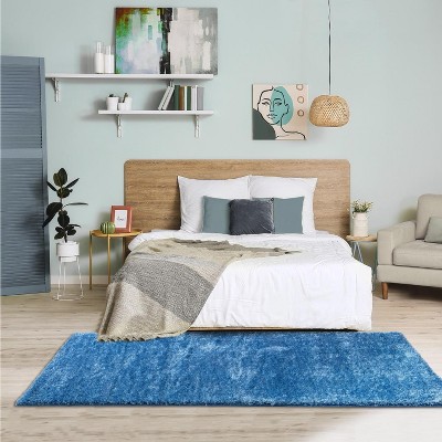 Cornflower Blue 5' x 7' Solid Shag Area Rug