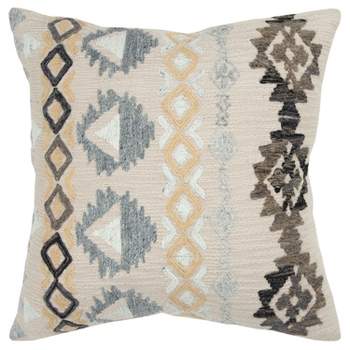 Oversize Geometric Square Throw Pillow Natural - Rizzy Home