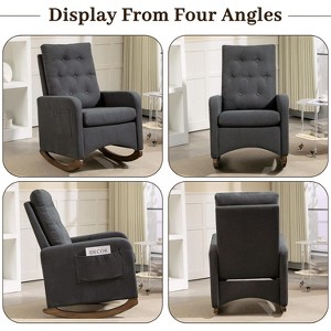 COZONY Upholstered Rocking Chair with High Back, Side Pockets & Armrests, Glider Recliner for Living Room Bedroom Office - 1 of 4