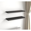 HomeRoots 32" Set Of Two Dark Gray Wood Wall Mounted Floating Shelf - 2 of 4