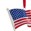 Northlight 3.25" Silver Plated American Flag with European Crystals Christmas Ornament - 4 of 4