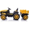 12V Kids Ride-On Tractor with Detachable Trailer, Remote Control, LED Lights, Battery Powered Farm Vehicle Toy Car Gift for Boys and Girls - 2 of 4