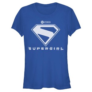 Juniors Supergirl Official Shield White Logo T Shirt - 1 of 4