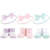 Hudson Baby Infant Girl 12Pc Headband and Socks Giftset, Purple Mint Rainbow Purple Mint, One Size - 2 of 3