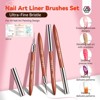 SAVILAND 4-Piece Sandalwood Liner Brush Kit - Ultra-Fine Nail Art Pen for Gel & French Tips, 5-20mm Sizes.(Brown) - 2 of 4