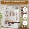 Whisen Versatile 3-in-1 Hall Tree with 6 Hooks, Farmhouse Walnut Storage Bench with Adjustable Shelves - 4 of 4