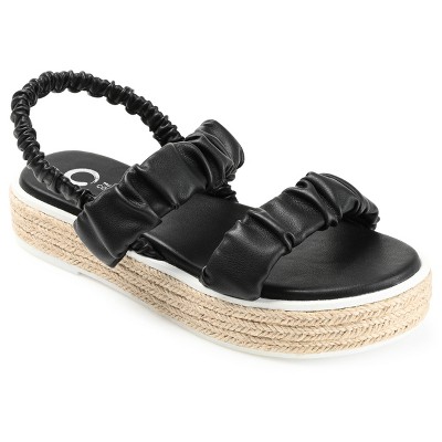 Journee Collection Womens Knowles Tru Comfort Foam Espadrille Platform Sandals Black 11