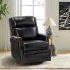 Favonius Wooden Upholstery Genuine Leather Swivel Rocker Recliner with Nailhead Trim for Bedroom and Living Room| ART OF LIVING DESIGNS - 2 of 4